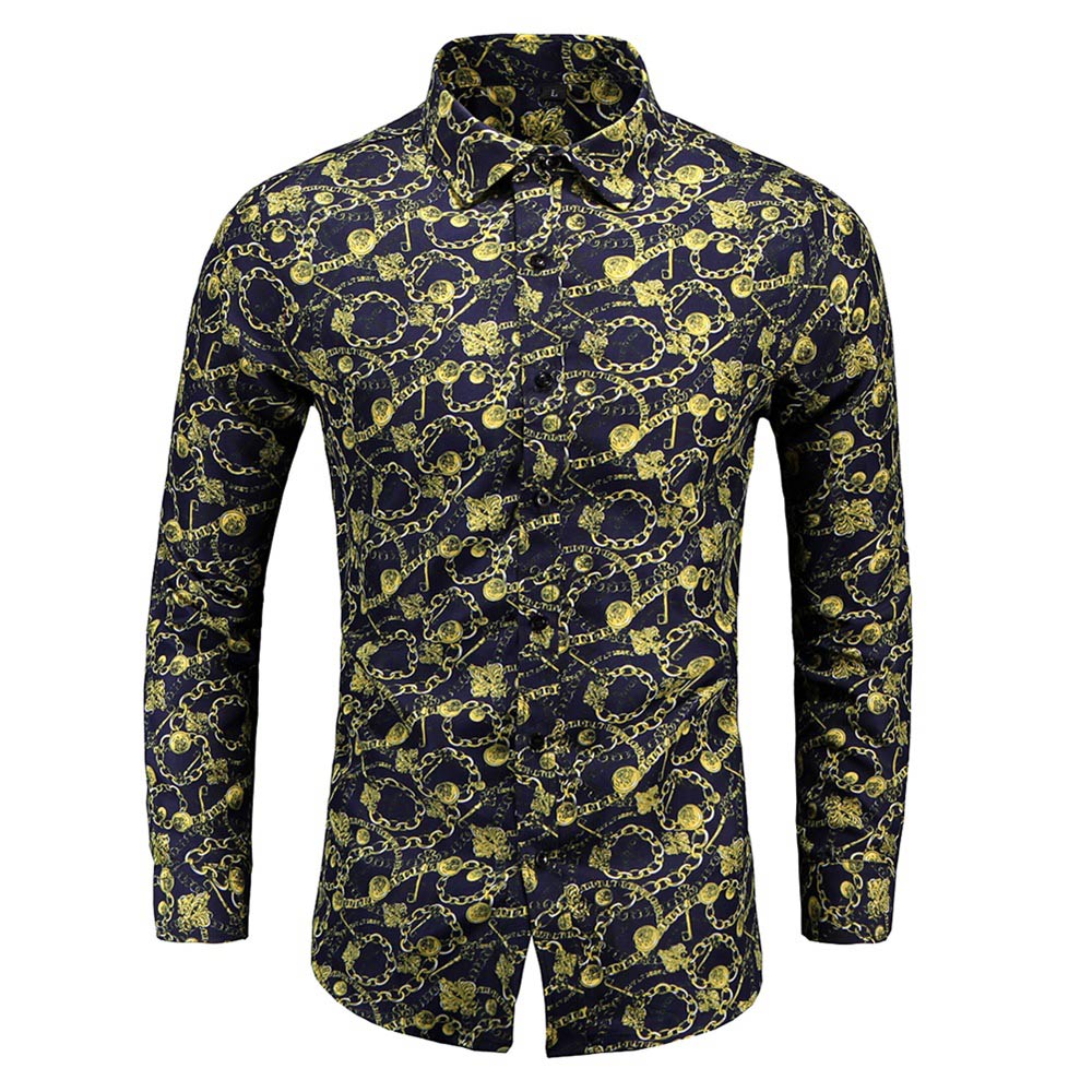 Men's Regular Fit Printed Casual Shirt Floral Shirts