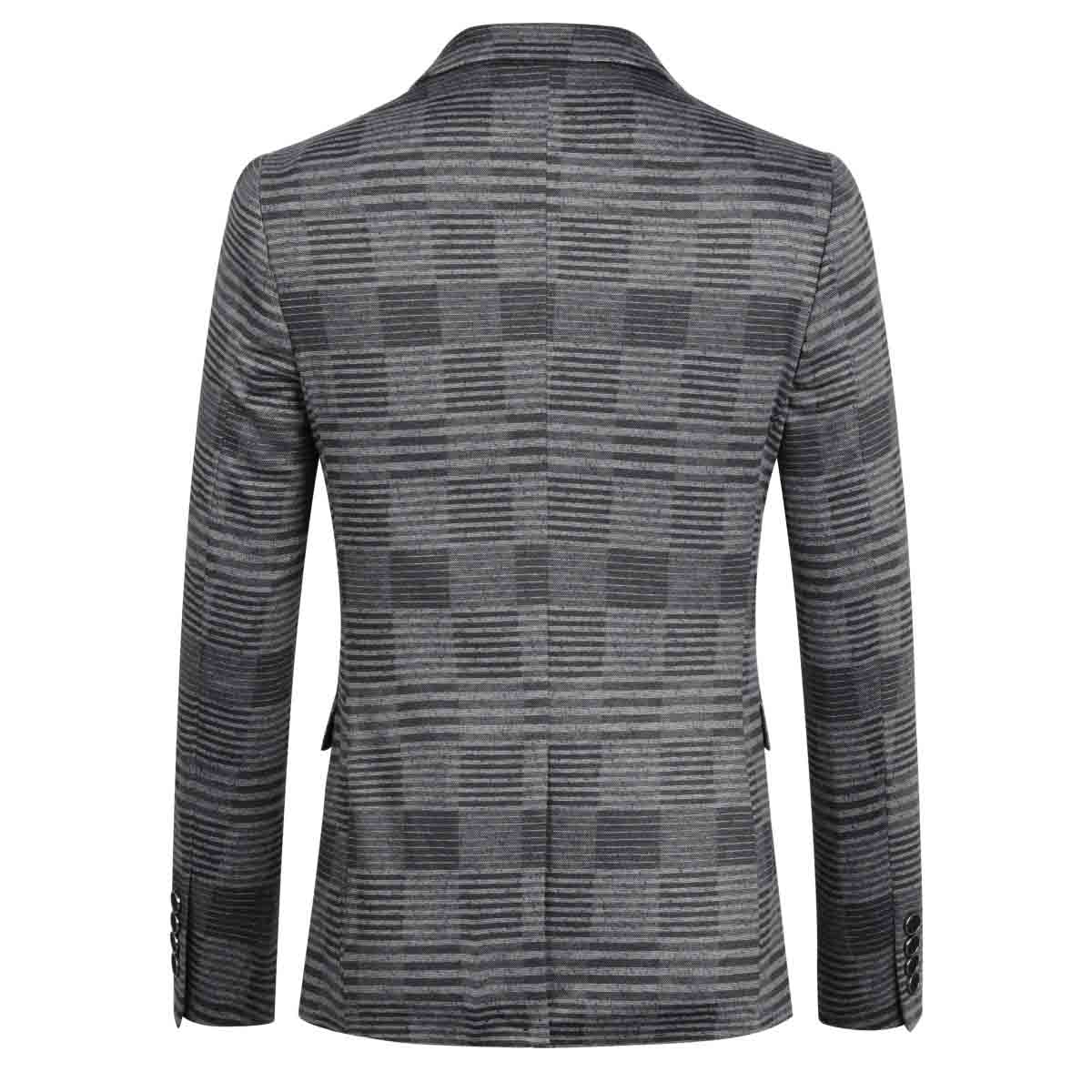 Plaid Stripe Jacket Slim Fit Casual Blazer Coat
