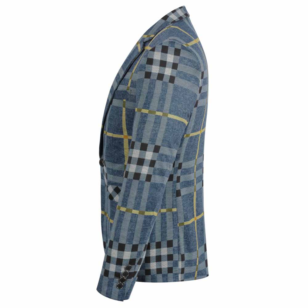 Plaid Stripe Jacket Slim Fit Casual Blazer Coat