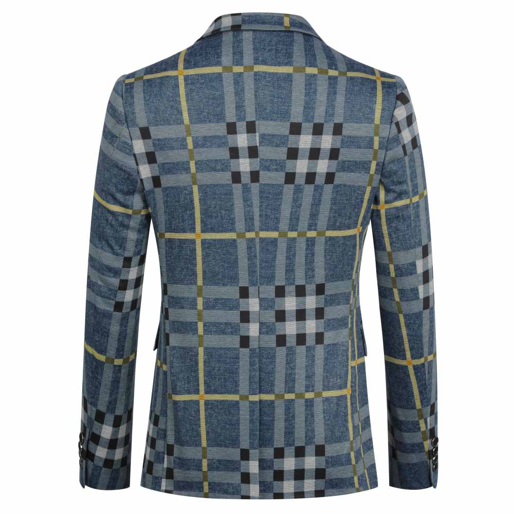 Plaid Stripe Jacket Slim Fit Casual Blazer Coat