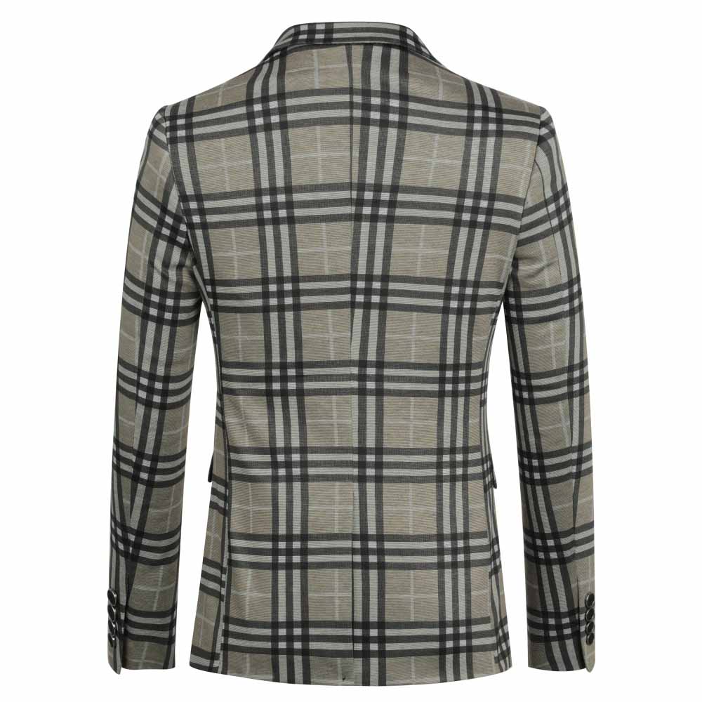 Plaid Stripe Jacket Slim Fit Casual Blazer Coat