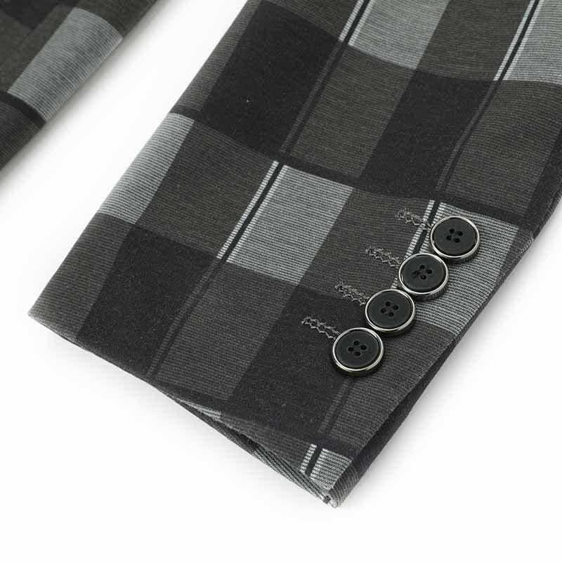 Plaid Stripe Jacket Slim Fit Casual Blazer Coat