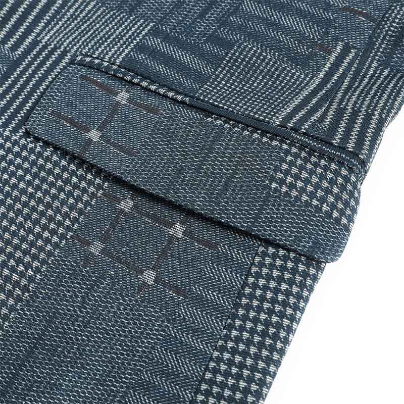 Plaid Stripe Suit Slim Fit 2-Piece Casual Suit