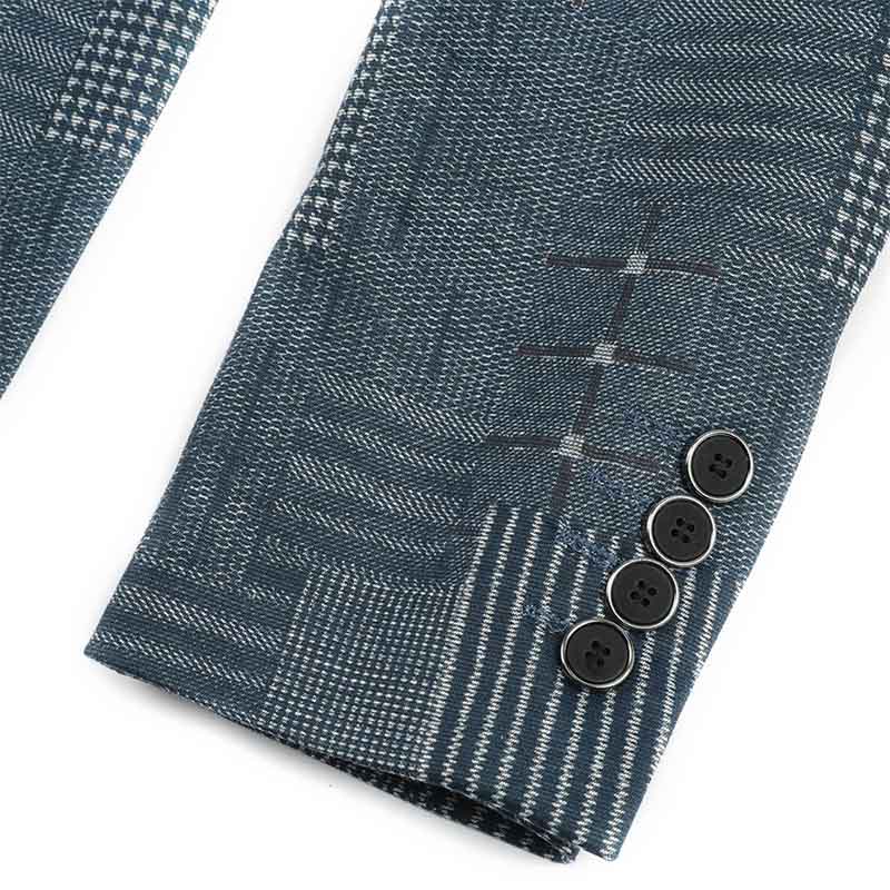 Plaid Stripe Suit Slim Fit 2-Piece Casual Suit