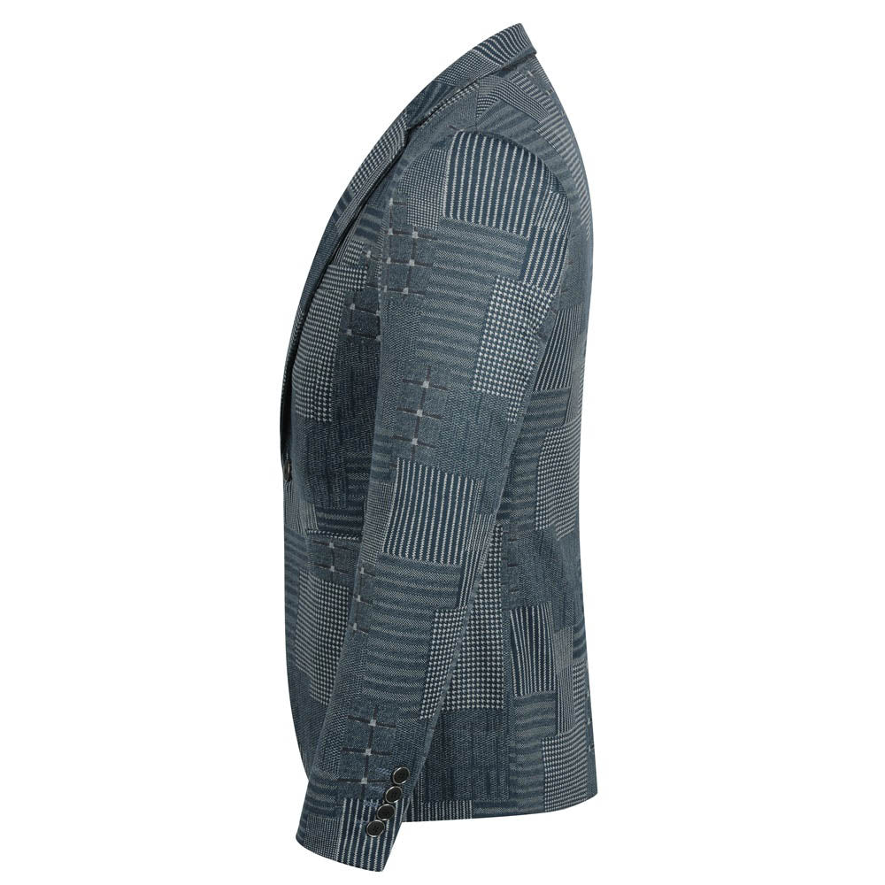 Plaid Stripe Suit Slim Fit 2-Piece Casual Suit