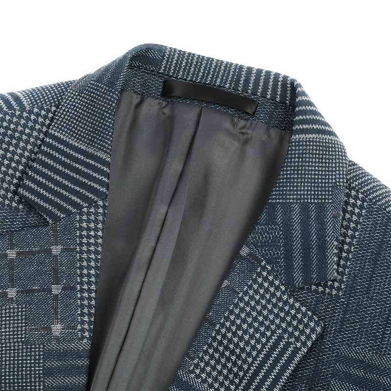 Plaid Stripe Suit Slim Fit 2-Piece Casual Suit