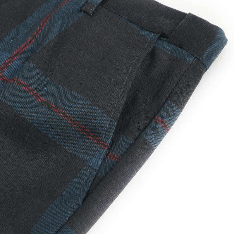 Multi-color Plaid Stripe Suit Slim Fit 2-Piece Casual Suit