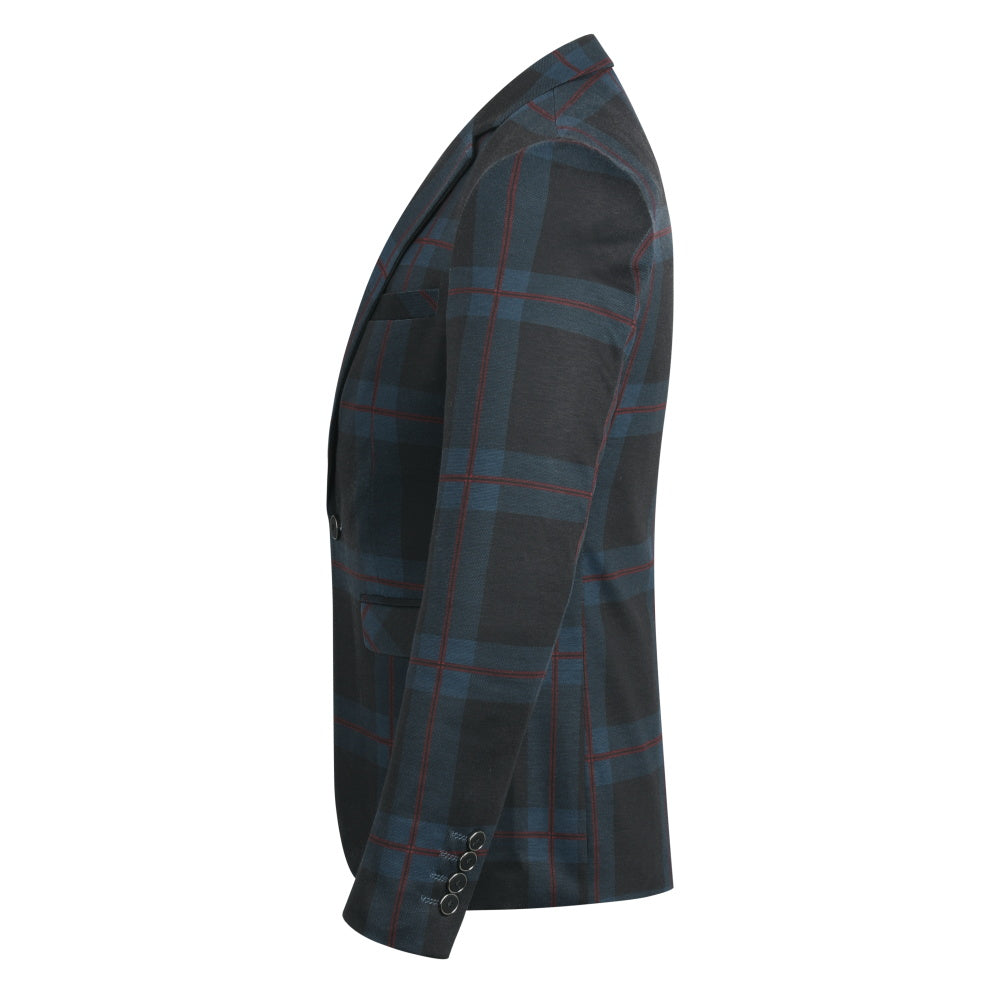 Multi-color Plaid Stripe Suit Slim Fit 2-Piece Casual Suit
