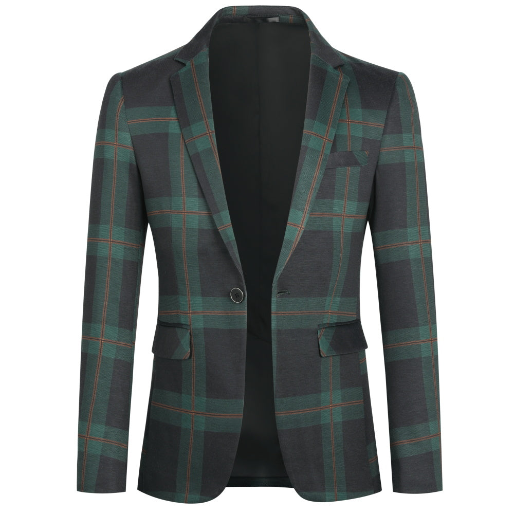 Multi-color Plaid Stripe Suit Slim Fit 2-Piece Casual Suit