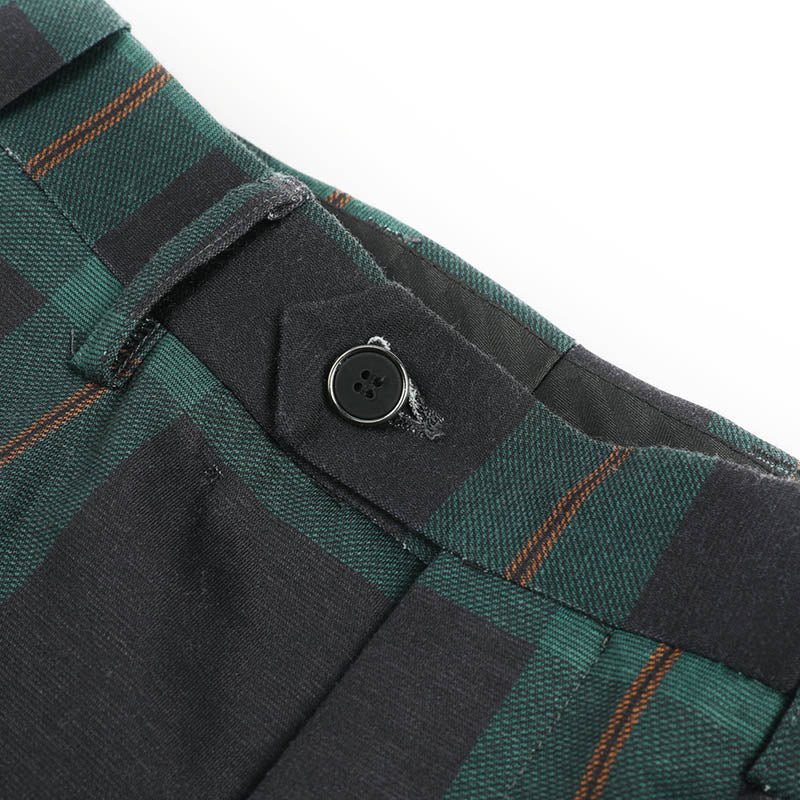Multi-color Plaid Stripe Suit Slim Fit 2-Piece Casual Suit