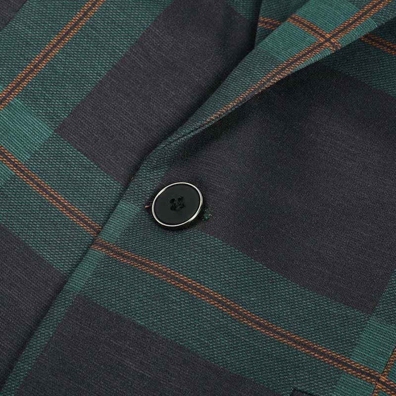 Multi-color Plaid Stripe Suit Slim Fit 2-Piece Casual Suit