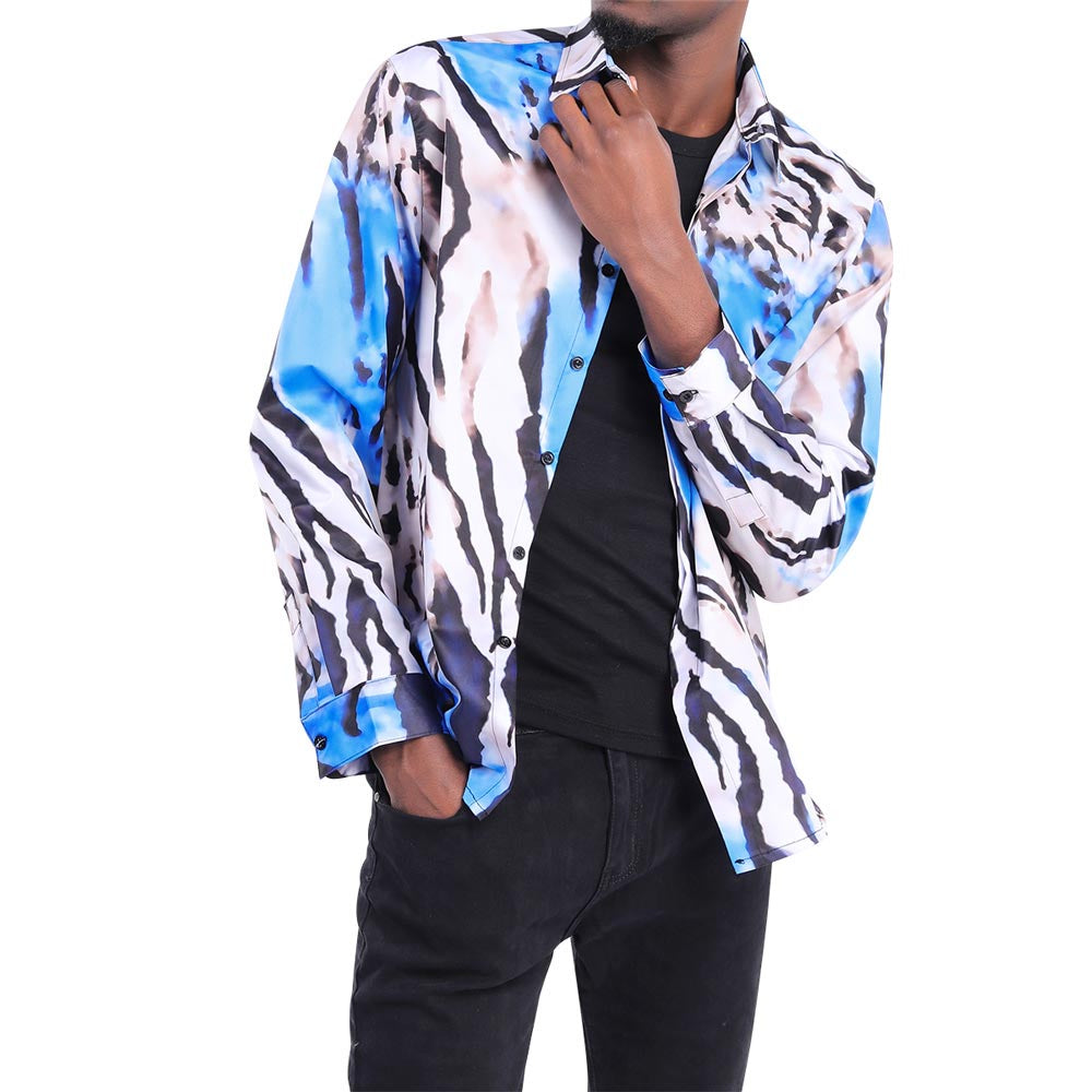 Men's Slim Fit Printed Casual Shirt Party Shirts