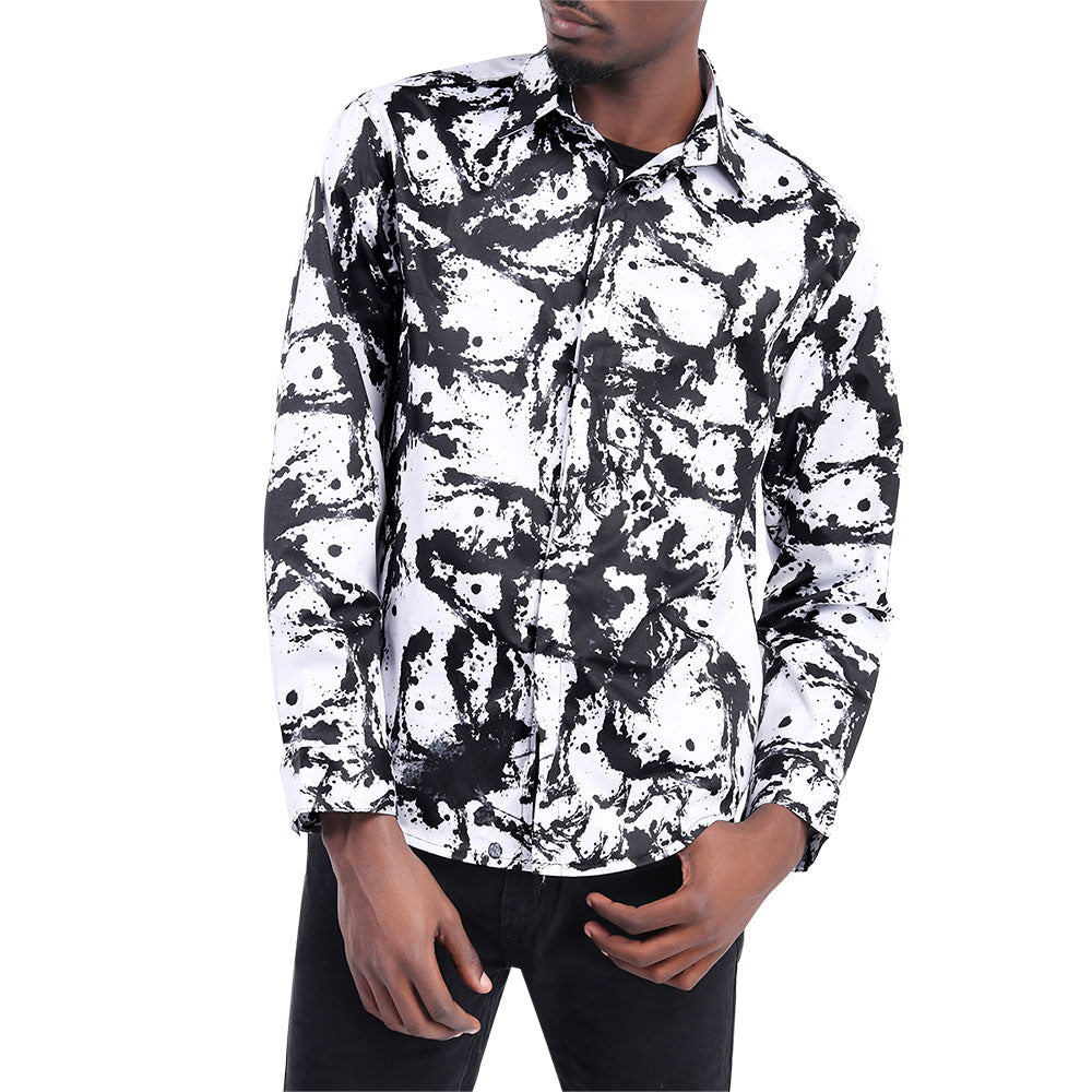 Men's Slim Fit Printed Casual Shirt Party Shirts