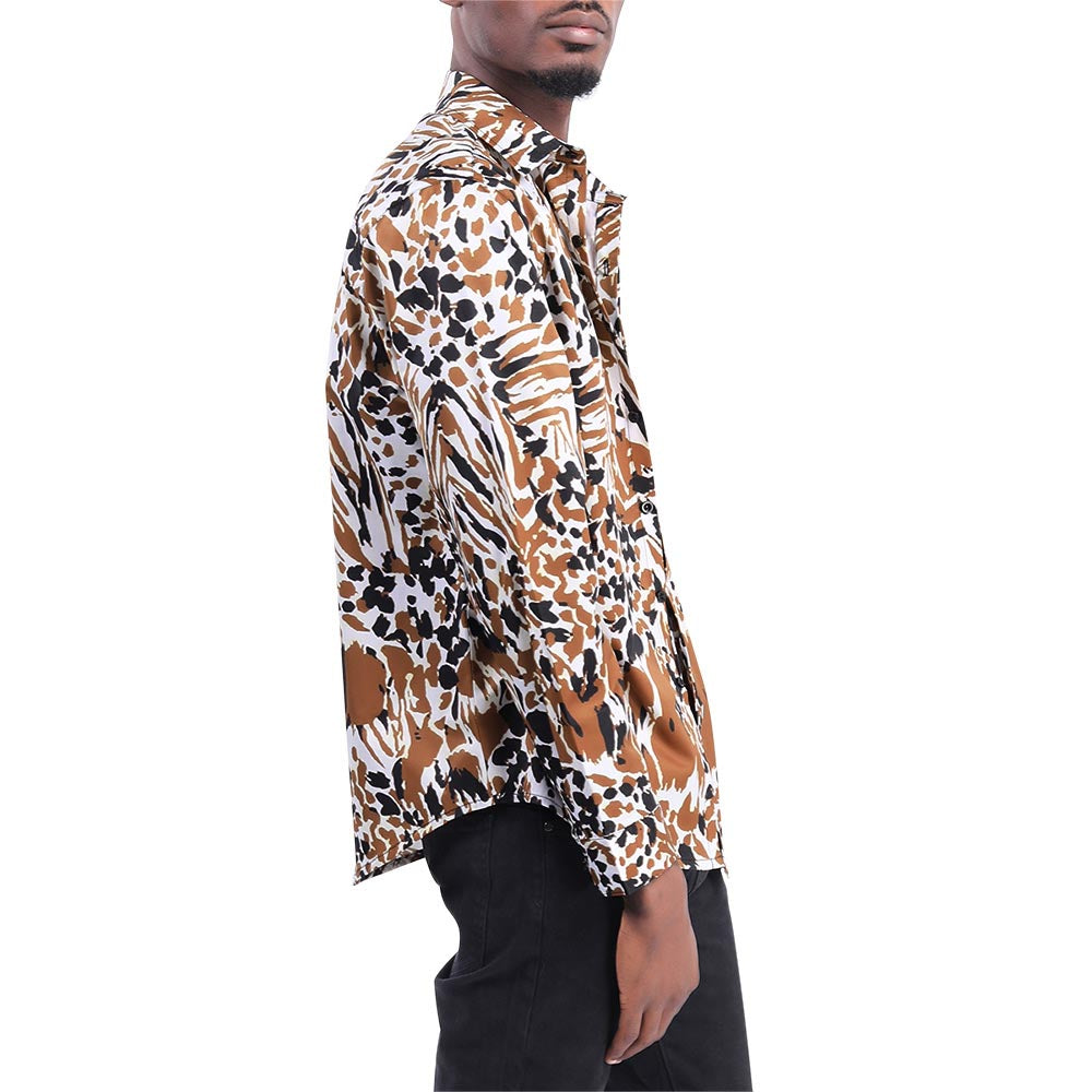 Men's Slim Fit Printed Casual Shirt Party Shirts