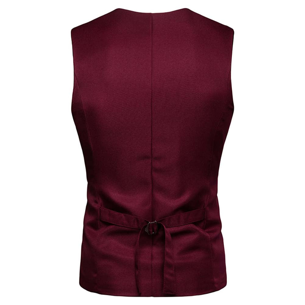 Slim Fit Casual Fashion Vest Maroon