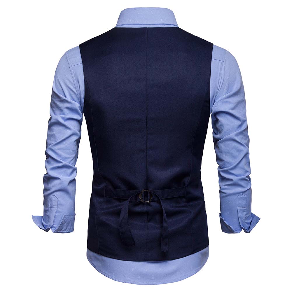 Slim Fit Casual Fashion Vest Navy