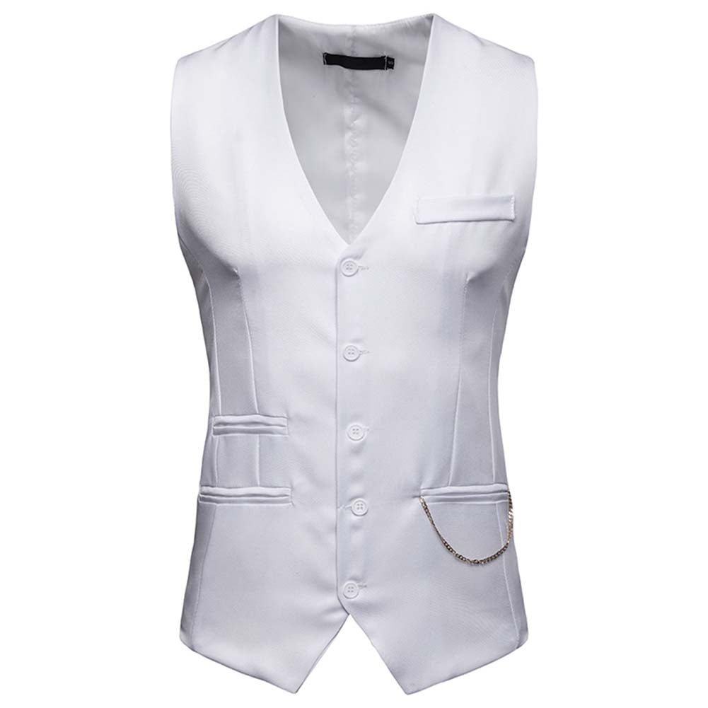 Slim Fit Casual Fashion Vest White