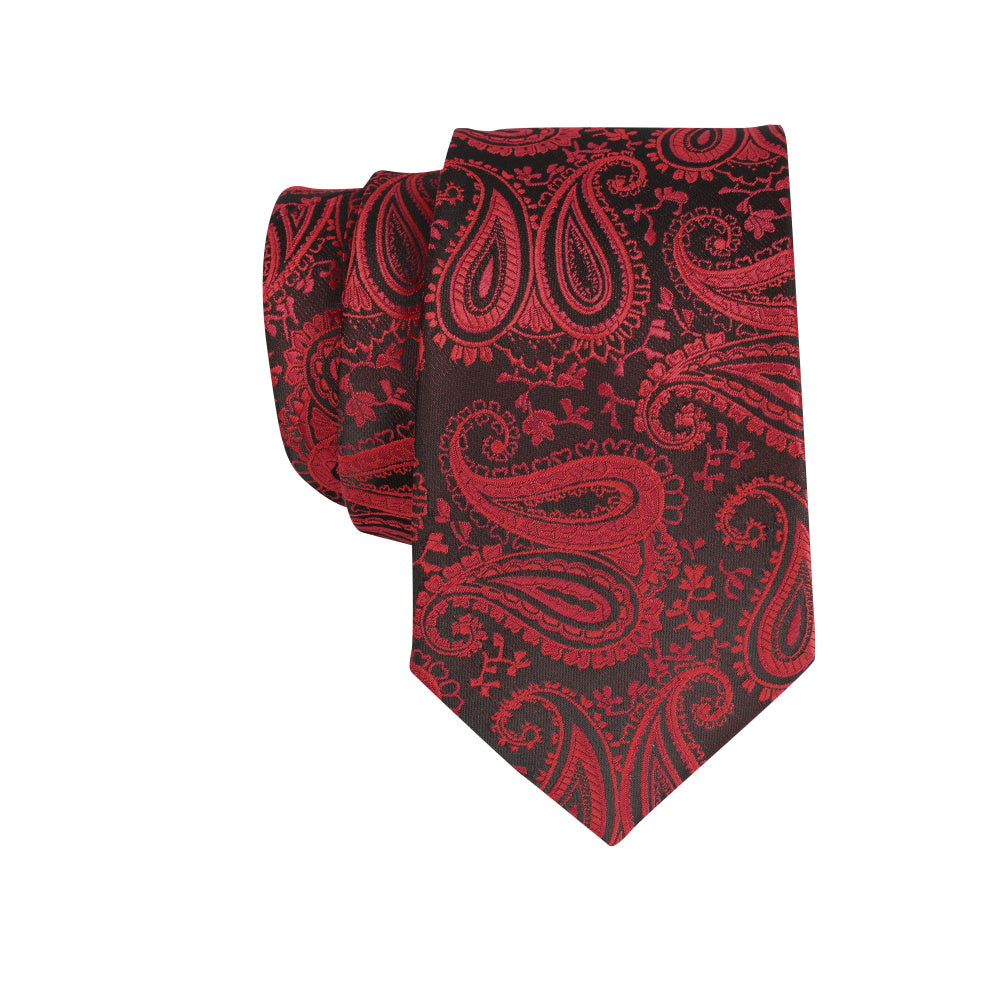 Printed Floral Tie Neckties Set with Handkerchief Cufflinks