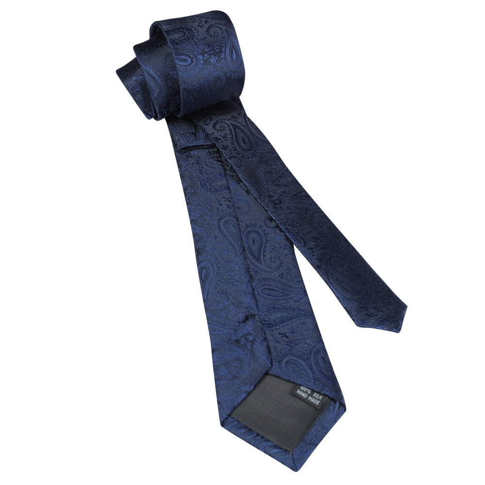 Printed Floral Tie Neckties Set with Handkerchief Cufflinks