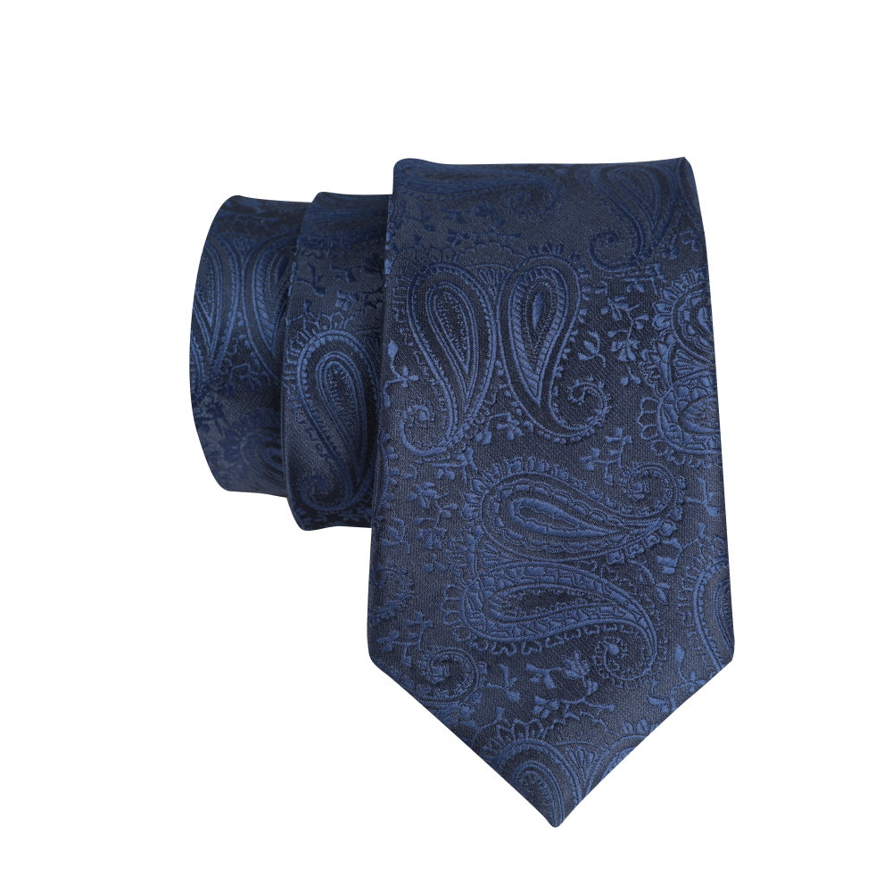 Printed Floral Tie Neckties Set with Handkerchief Cufflinks