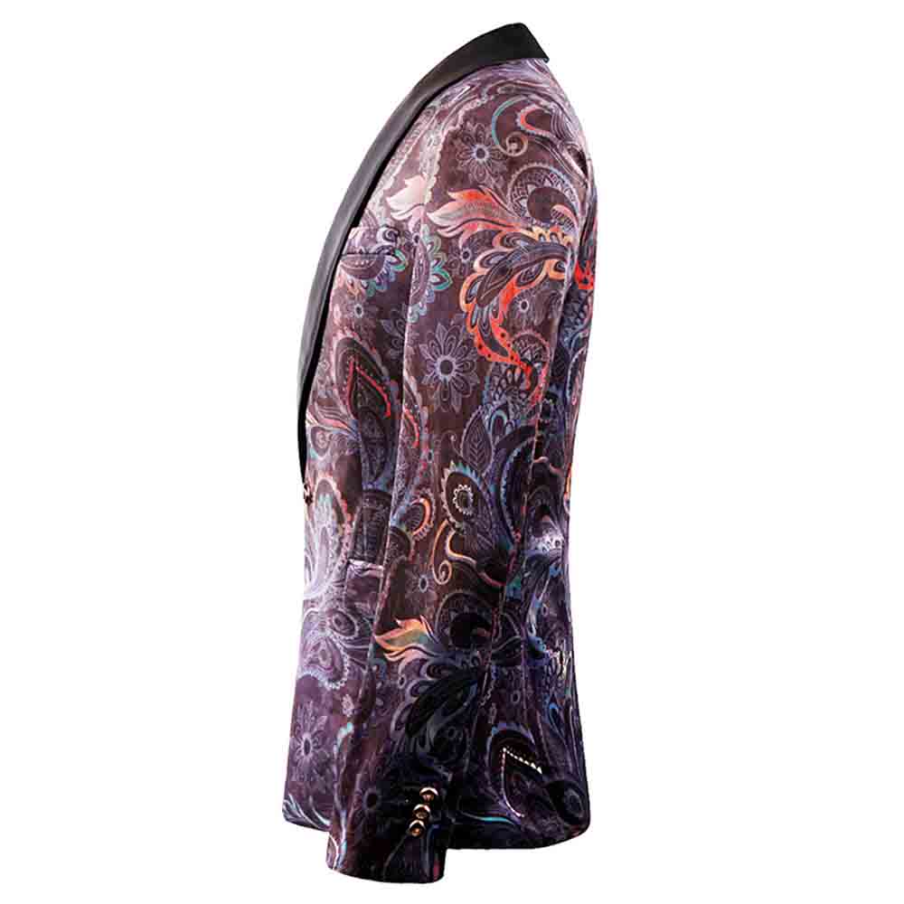 Slim Fit Floral Print Casual Blazer