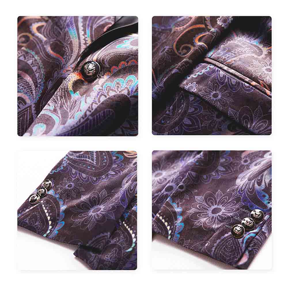 Slim Fit Floral Print Casual Blazer