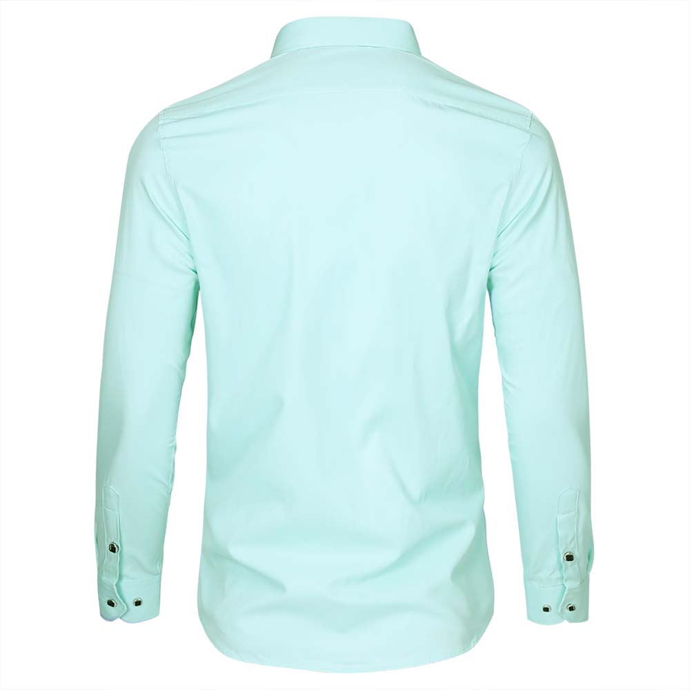 Men's Solid Long Sleeve Casual Formal Shirt Light Green