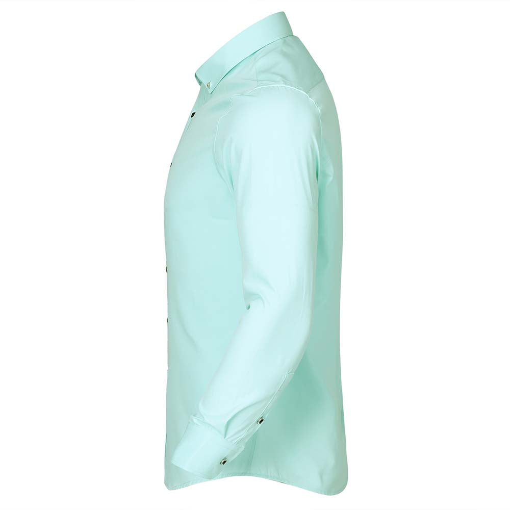 Men's Solid Long Sleeve Casual Formal Shirt Light Green
