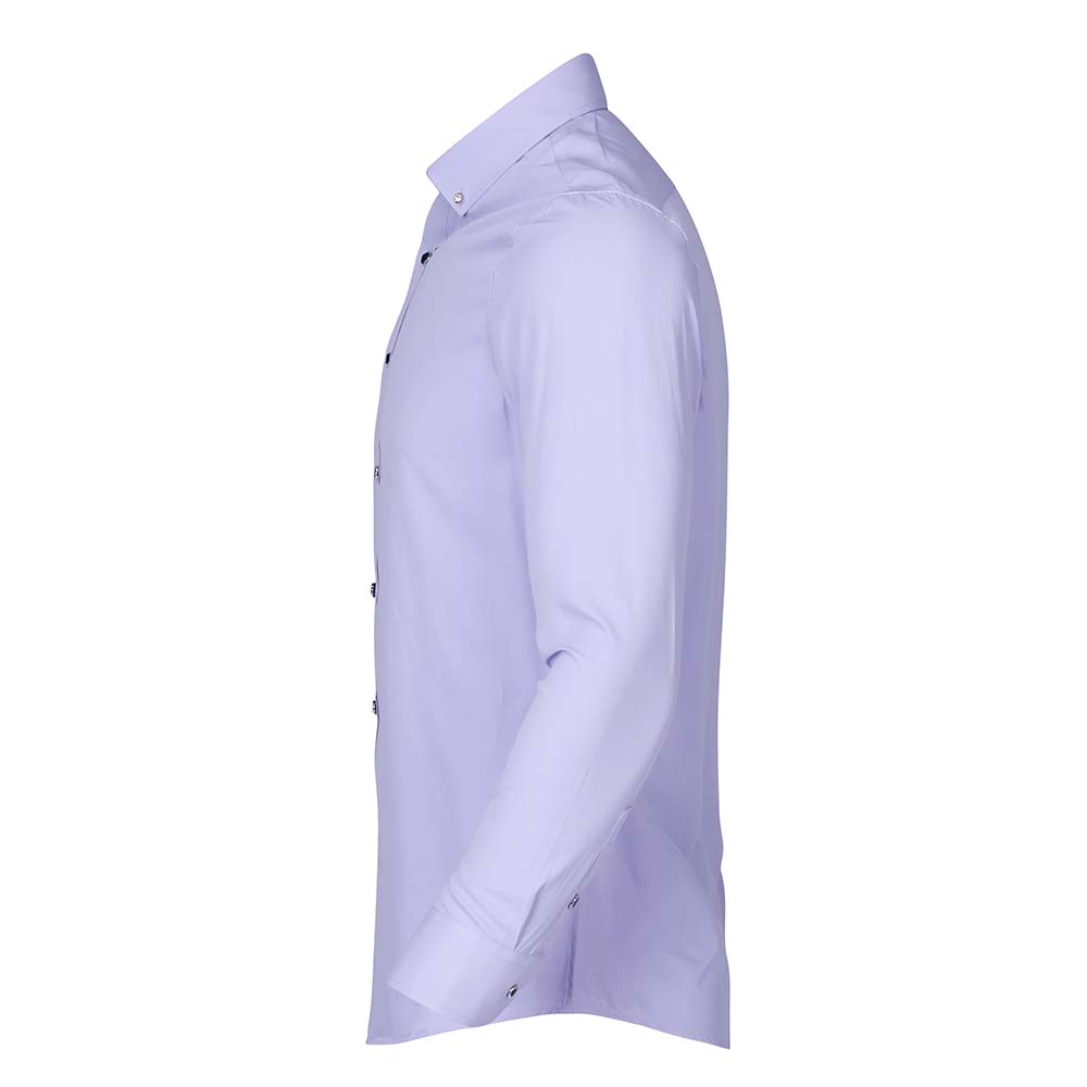 Men's Solid Long Sleeve Casual Formal Shirt Purple