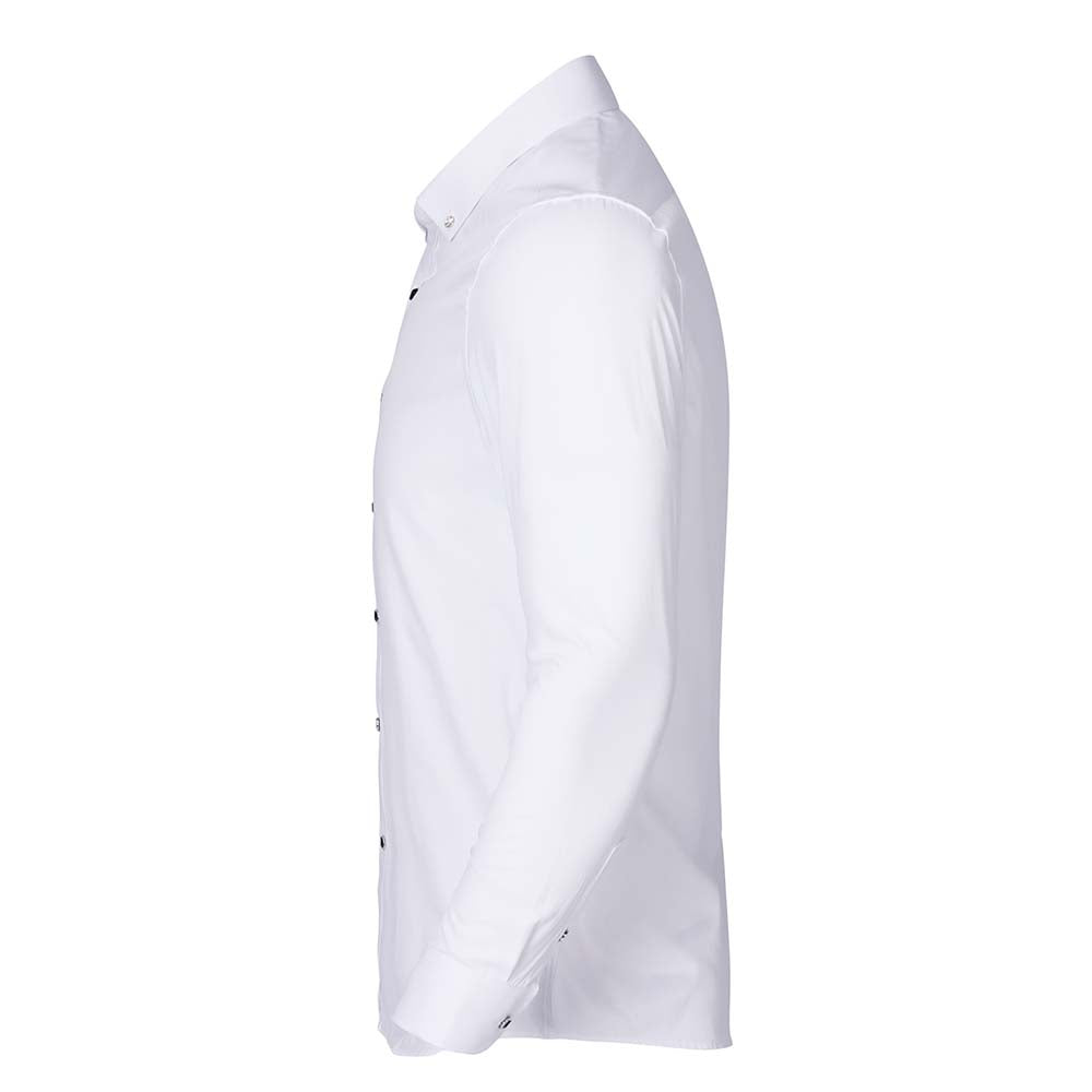 Men's Solid Long Sleeve Casual Formal Shirt White
