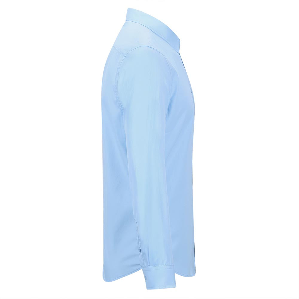 Slim Fit Turn-Down Collar Light Blue Shirt