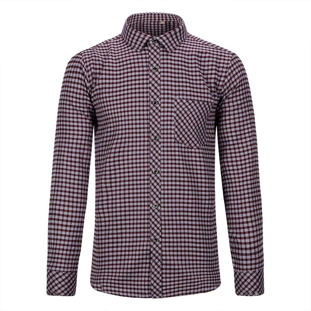 Men's Regular Fit Striped and Plaid Casual Cotton Shirt