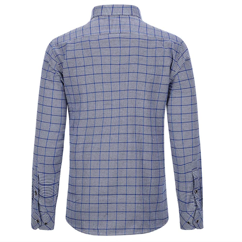 Men's Regular Fit Striped and Plaid Casual Cotton Shirt