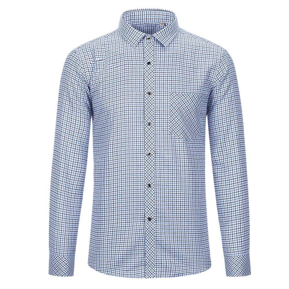 Men's Regular Fit Striped and Plaid Casual Cotton Shirt