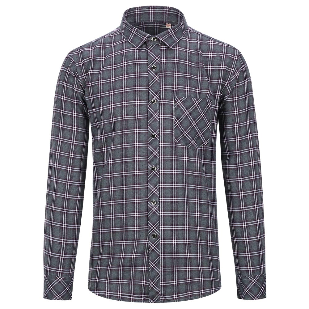 Men's Regular Fit Striped and Plaid Casual Cotton Shirt