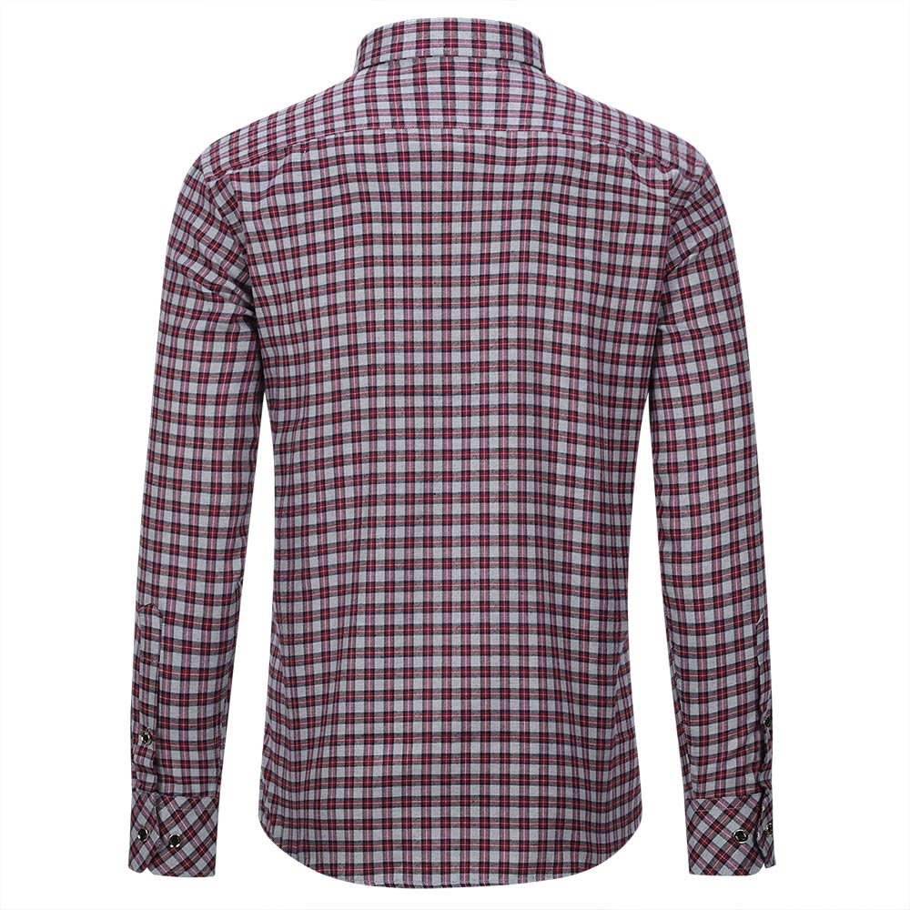 Men's Regular Fit Striped and Plaid Casual Cotton Shirt