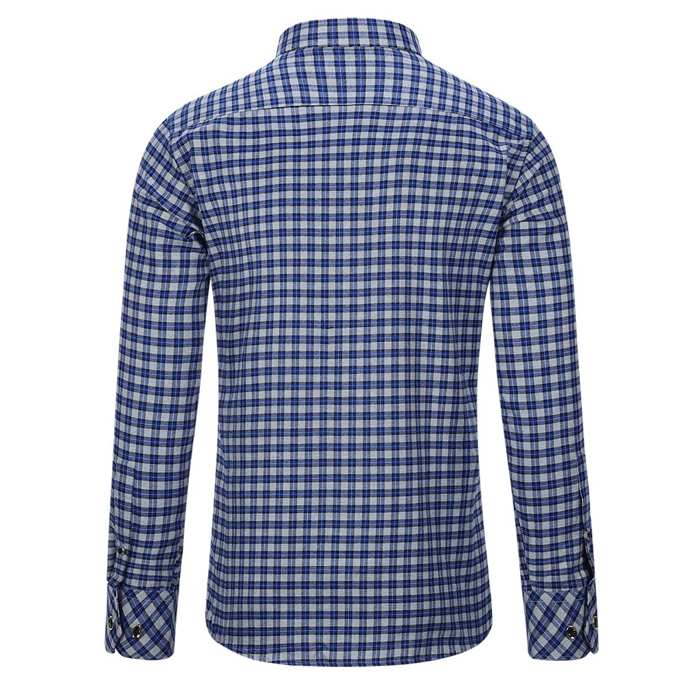 Men's Regular Fit Striped and Plaid Casual Cotton Shirt