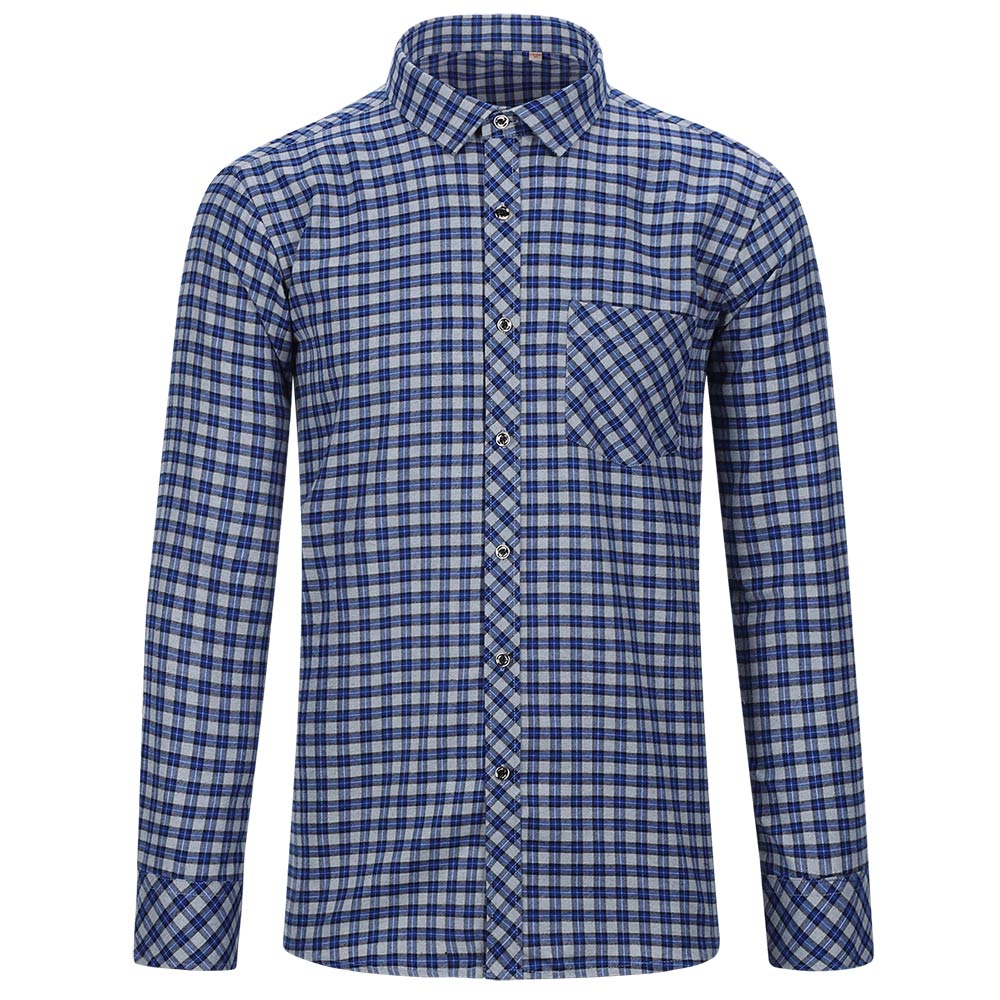 Men's Regular Fit Striped and Plaid Casual Cotton Shirt