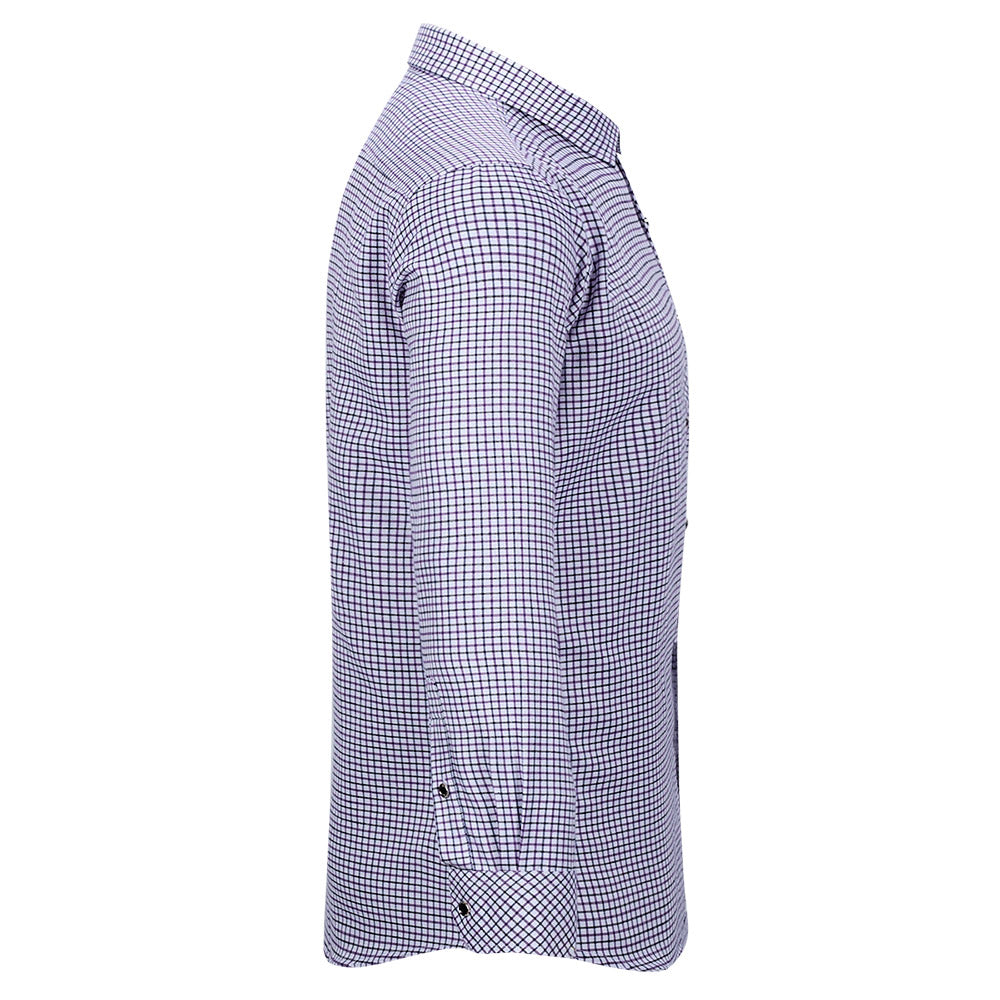 Men's Regular Fit Striped and Plaid Casual Cotton Shirt