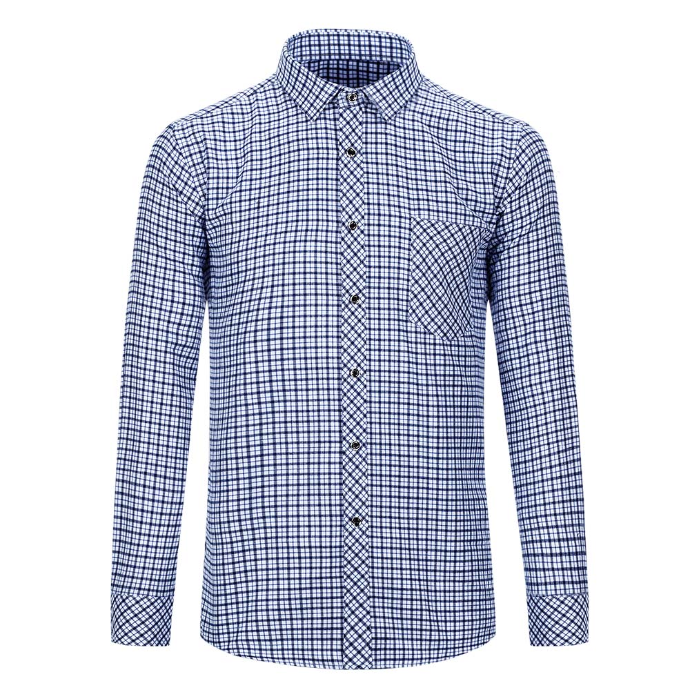 Men's Regular Fit Striped and Plaid Casual Cotton Shirt