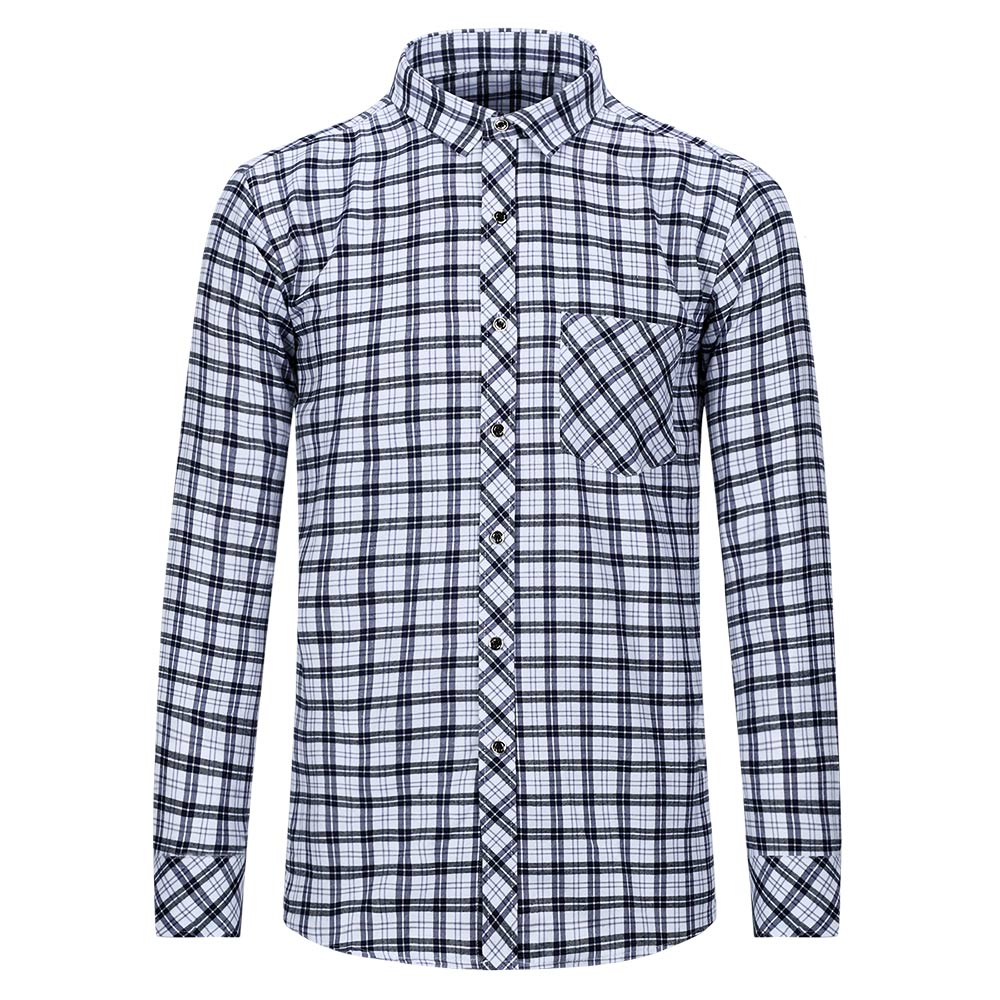 Men's Regular Fit Striped and Plaid Casual Cotton Shirt