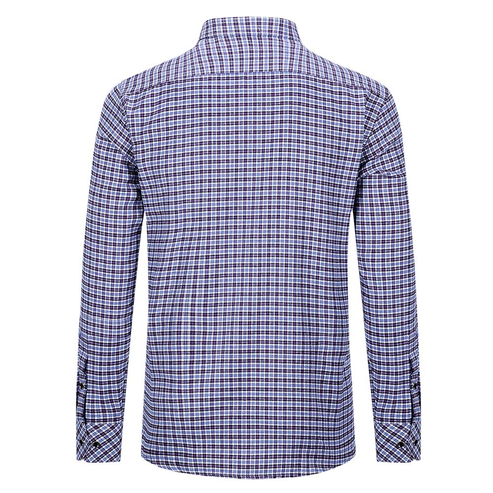 Men's Regular Fit Striped and Plaid Casual Cotton Shirt