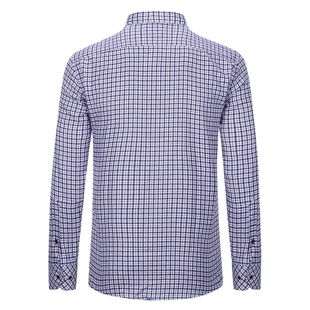 Men's Regular Fit Striped and Plaid Casual Cotton Shirt