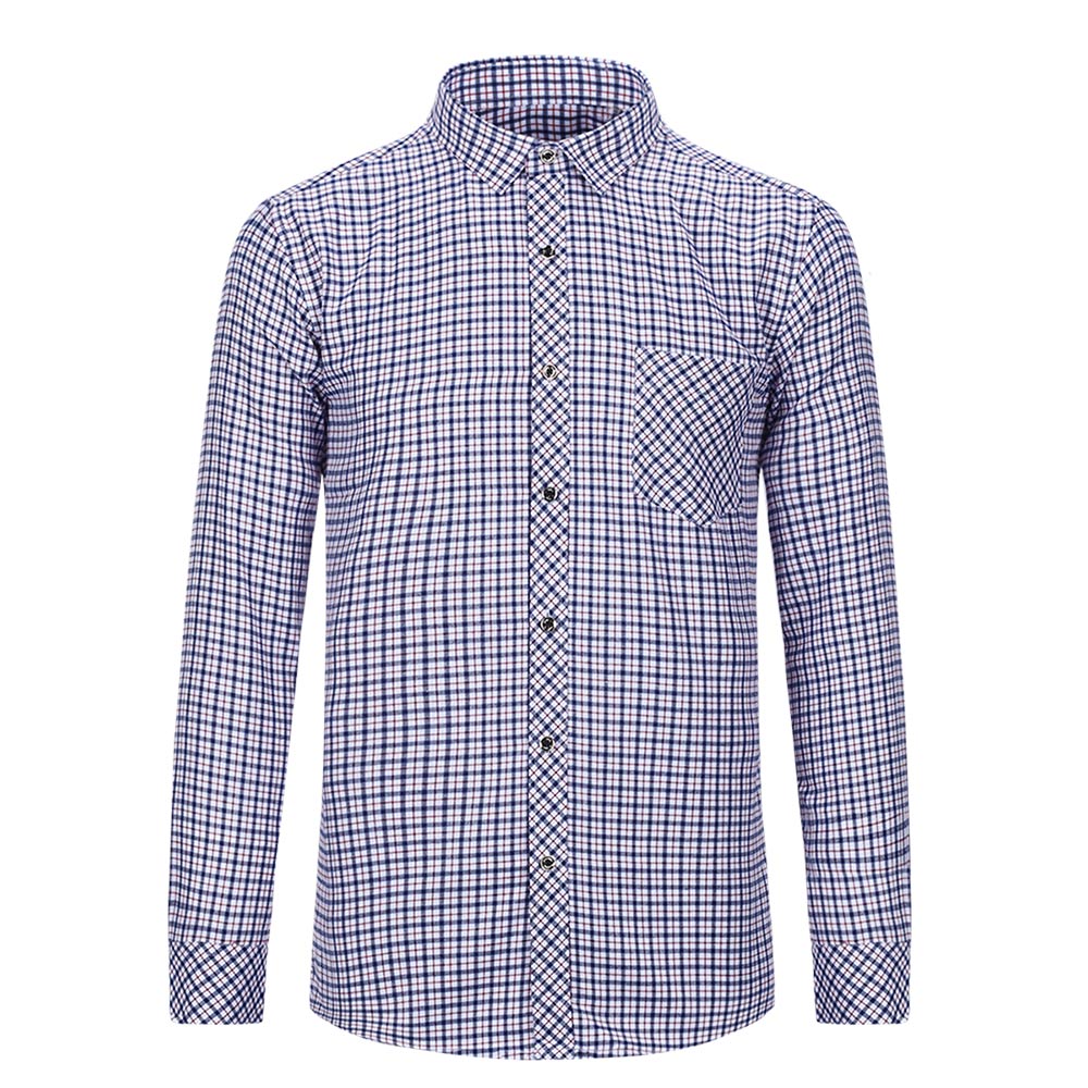Men's Regular Fit Striped and Plaid Casual Cotton Shirt