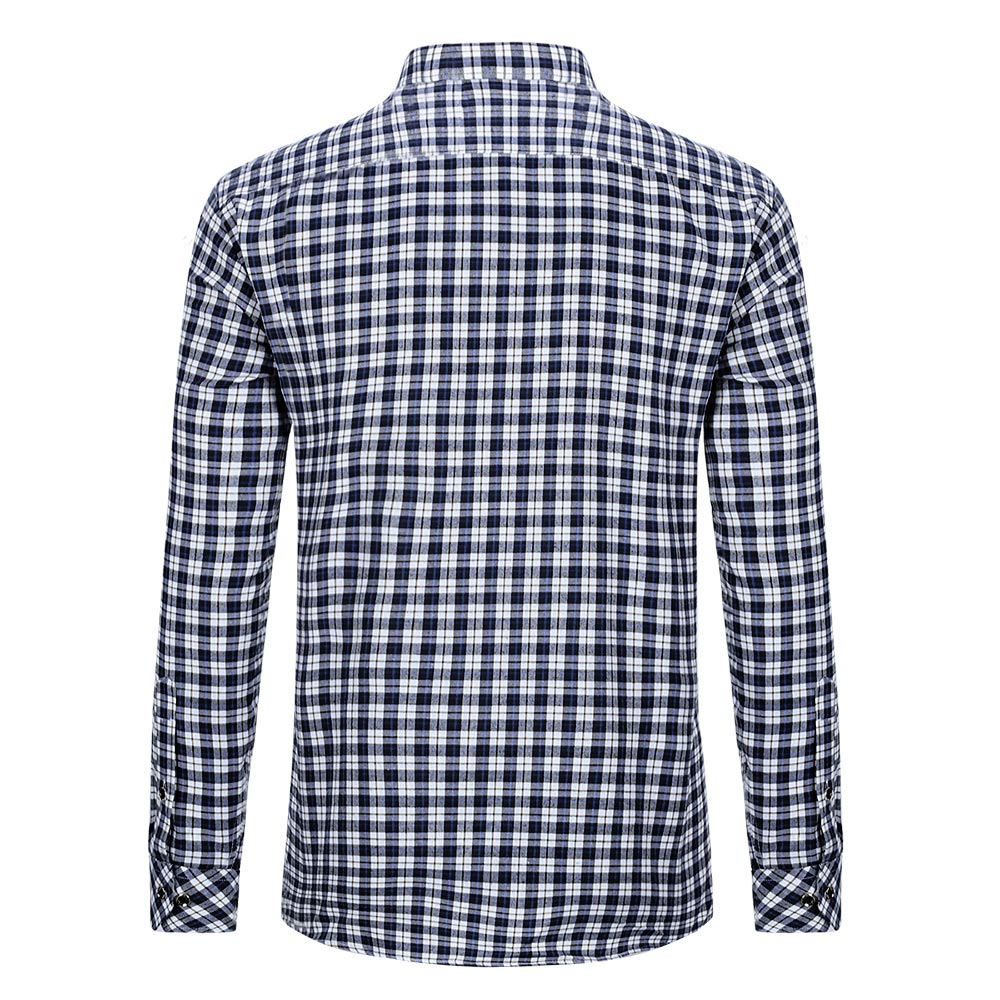 Men's Regular Fit Striped and Plaid Casual Cotton Shirt