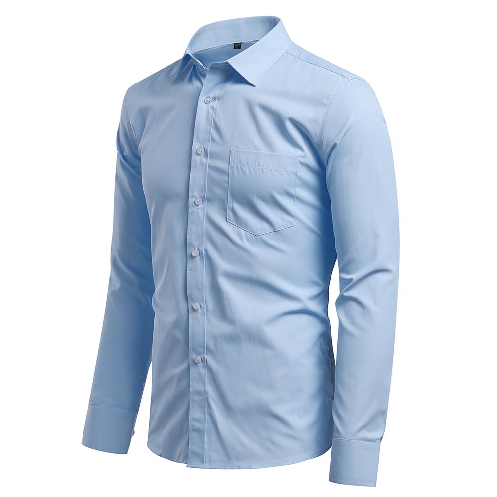 Men's Solid Blue Business | Formal | Casual Lapel Shirt