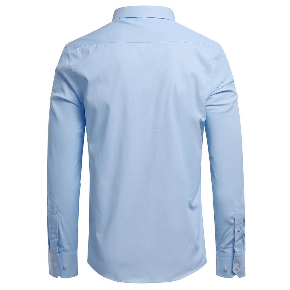 Men's Solid Blue Business | Formal | Casual Lapel Shirt
