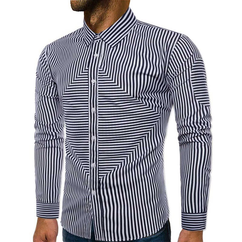 Regular Fit Stripe Casual Shirt Black
