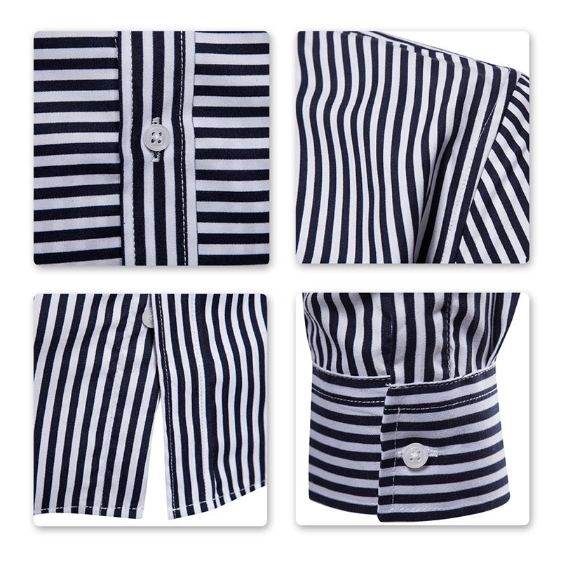 Regular Fit Stripe Casual Shirt Black