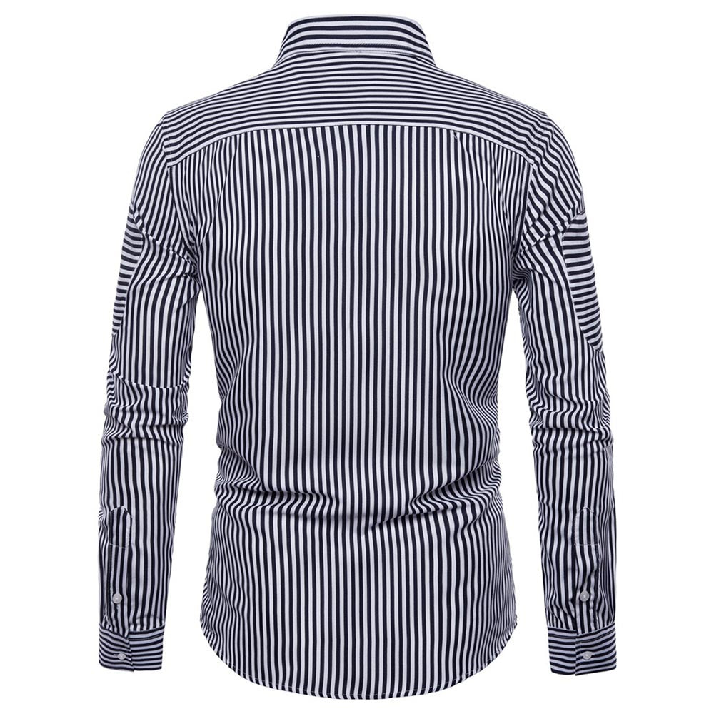 Regular Fit Stripe Casual Shirt Black